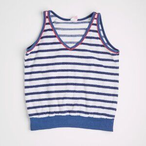 Vintage Doggonits Striped Terry Cloth Crop Top Small